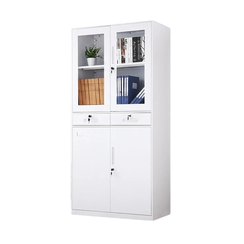 White File Cabinet With Two Drawers in The Middle